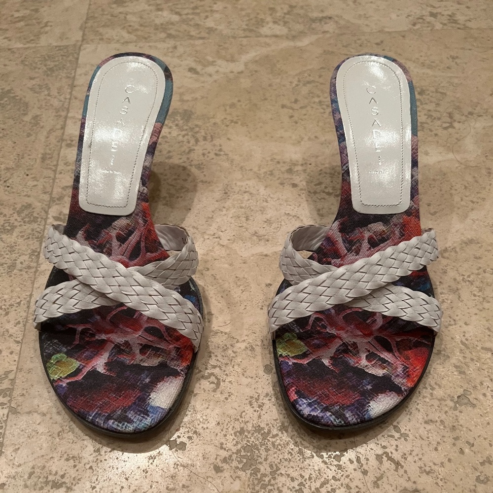 Casadei Sandal with White Braided Leather